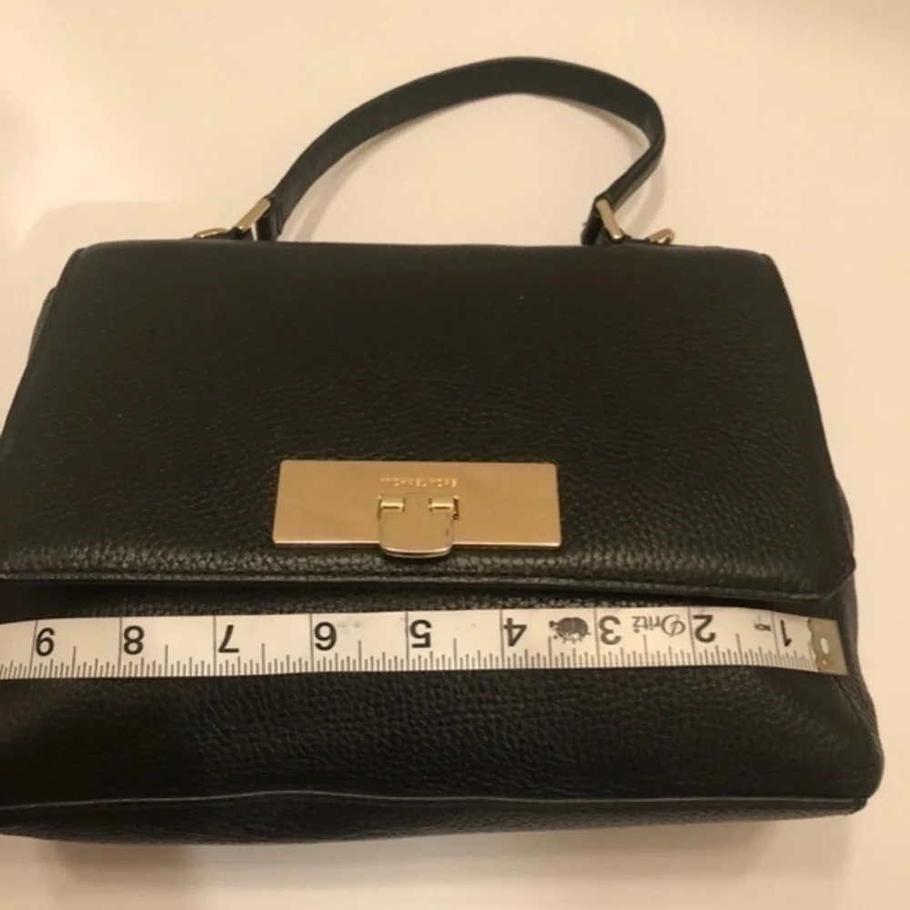 Michael kors black leather top handle bag
